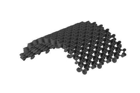 Решетка газонная пластиковая черная "волна" для гравийной засыпки РГ-60.40.5,1