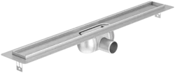 Душевой канал АСO Showerdrain C из нержавеющей стали - гориз. перпендикулярный вып. DN50, встроенный сифон из пластика, горизонтальный фланец, 1185*70*92 мм