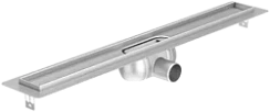 Душевой канал АСO Showerdrain C из нержавеющей стали - гориз. перпендикулярный вып. DN50, встроенный сифон из пластика, горизонтальный фланец, 1185*70*69 мм