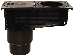 Минимакс-уличный трап для наружного приема воды из ливнестоков DN110/125 с морозоустойчивым запахозапирающим устройством, листвоуловителем и наборными кольцами d 75 - 110мм