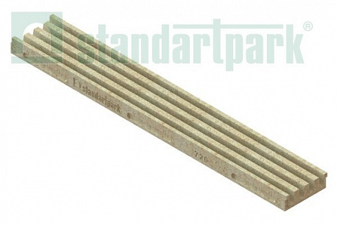 Лоток COMPOMAX OPEN SLOT «ГРЕБЕНКА» из полимербетона песочный шириной 150 мм